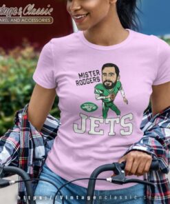 Mister Rodgers Jets Aaron Rodgers New York Jets Caricature Women TShirt