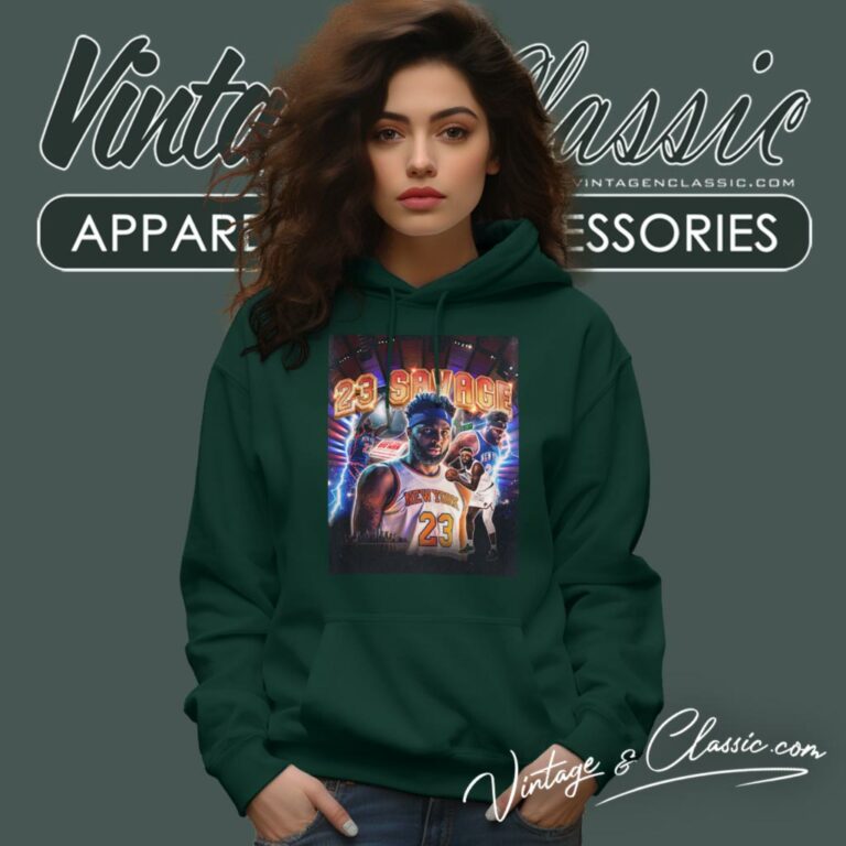 Mitchell Robinson New York Knicks 23 Savage Hoodie Mitchell Robinson New York Knicks 23 Savage Hoodie