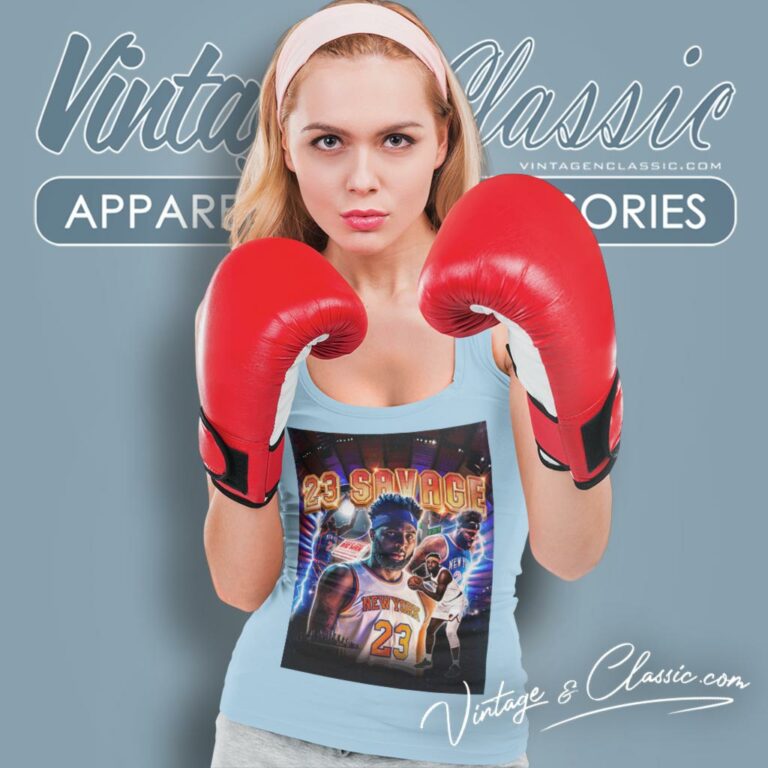 Mitchell Robinson New York Knicks 23 Savage Tank Top Racerback Mitchell Robinson New York Knicks 23 Savage Tank Top Racerback