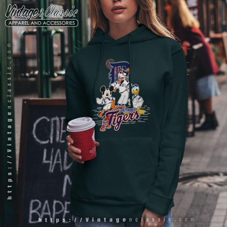 Mlb Detroit Tigers Mickey Mouse Donald Duck Goofy Hoodie Mlb Detroit Tigers Mickey Mouse Donald Duck Goofy Hoodie