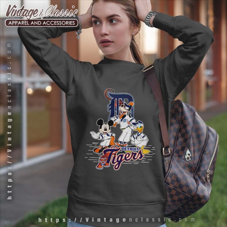 Mlb Detroit Tigers Mickey Mouse Donald Duck Goofy Sweatshirt Mlb Detroit Tigers Mickey Mouse Donald Duck Goofy Sweatshirt