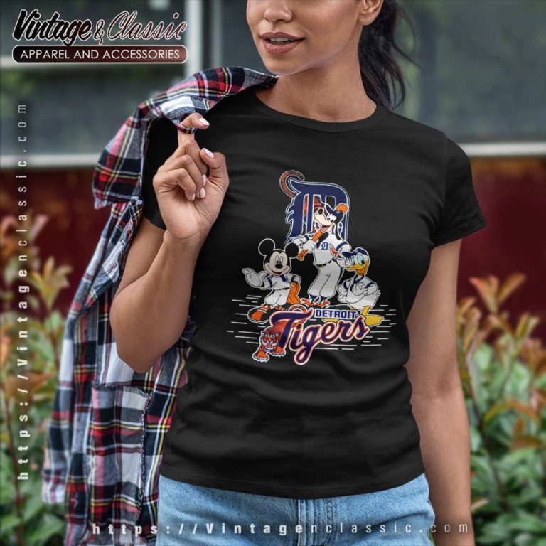Mlb Detroit Tigers Mickey Mouse Donald Duck Goofy Women TShirt Mlb Detroit Tigers Mickey Mouse Donald Duck Goofy Women TShirt
