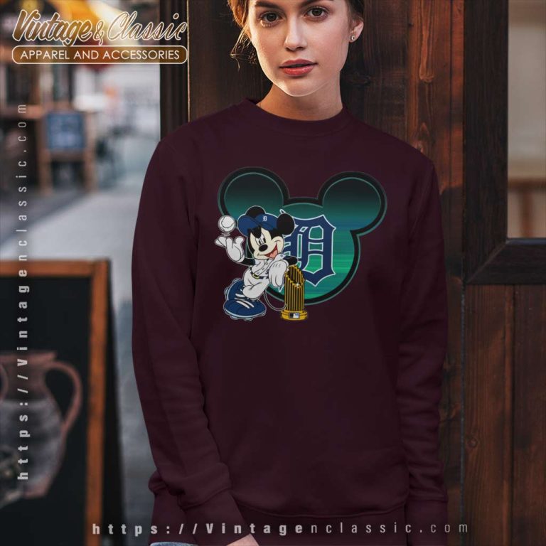Mlb Detroit Tigers The Commissioners Trophy Mickey Mouse Sweatshirt Mlb Detroit Tigers The Commissioners Trophy Mickey Mouse Sweatshirt