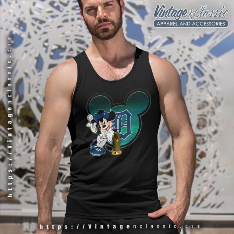 Mlb Detroit Tigers The Commissioners Trophy Mickey Mouse Tank Top Racerback Mlb Detroit Tigers The Commissioners Trophy Mickey Mouse Tank Top Racerback