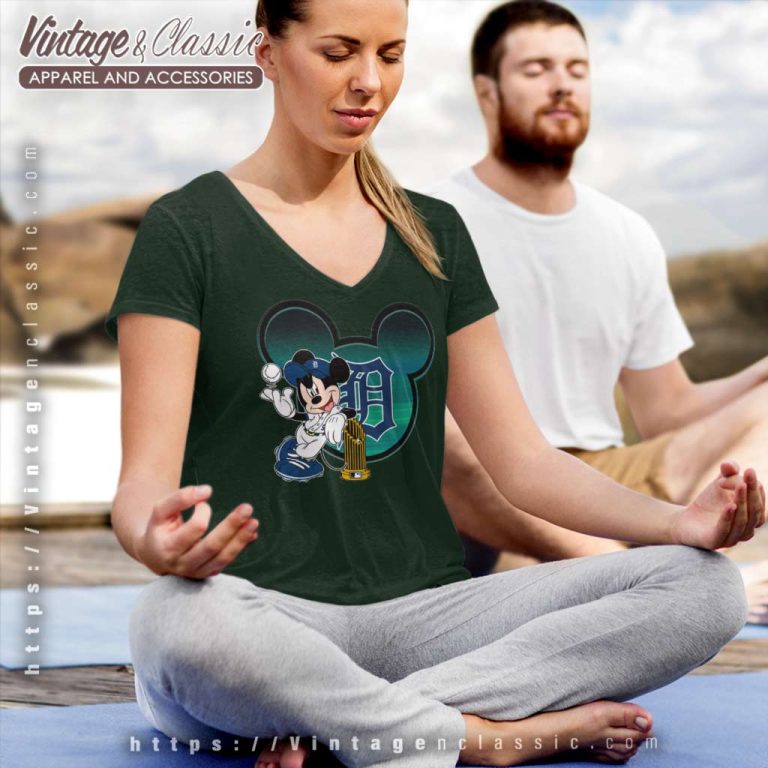 Mlb Detroit Tigers The Commissioners Trophy Mickey Mouse V Neck TShirt Mlb Detroit Tigers The Commissioners Trophy Mickey Mouse V Neck TShirt