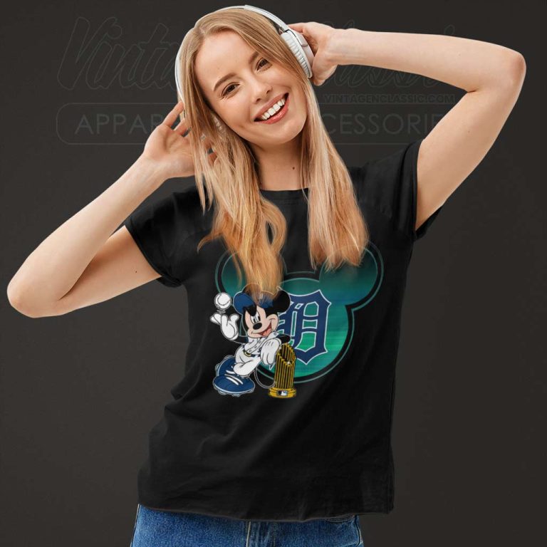 Mlb Detroit Tigers The Commissioners Trophy Mickey Mouse Women TShirt Mlb Detroit Tigers The Commissioners Trophy Mickey Mouse Women TShirt