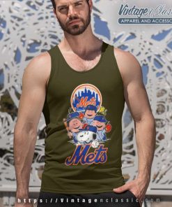 Mlb New York Mets Snoopy Charlie Brown Woodstock The Peanuts Tank Top Racerback