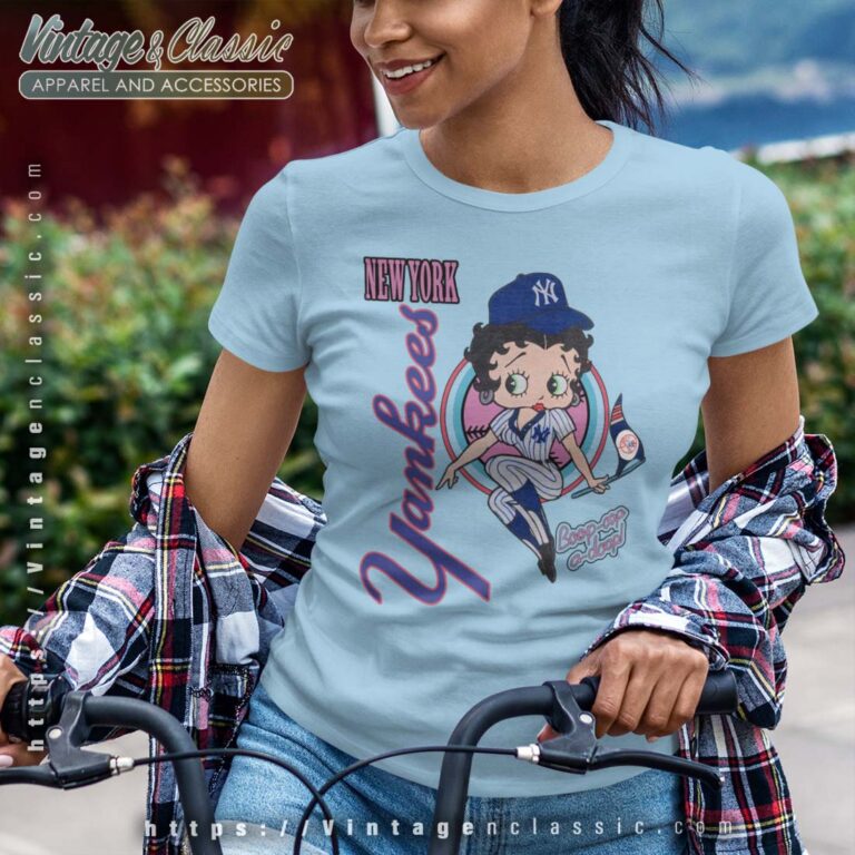 Mlb New York Yankees Betty Boop Light Blue T Shirt Mlb New York Yankees Betty Boop Light Blue T Shirt