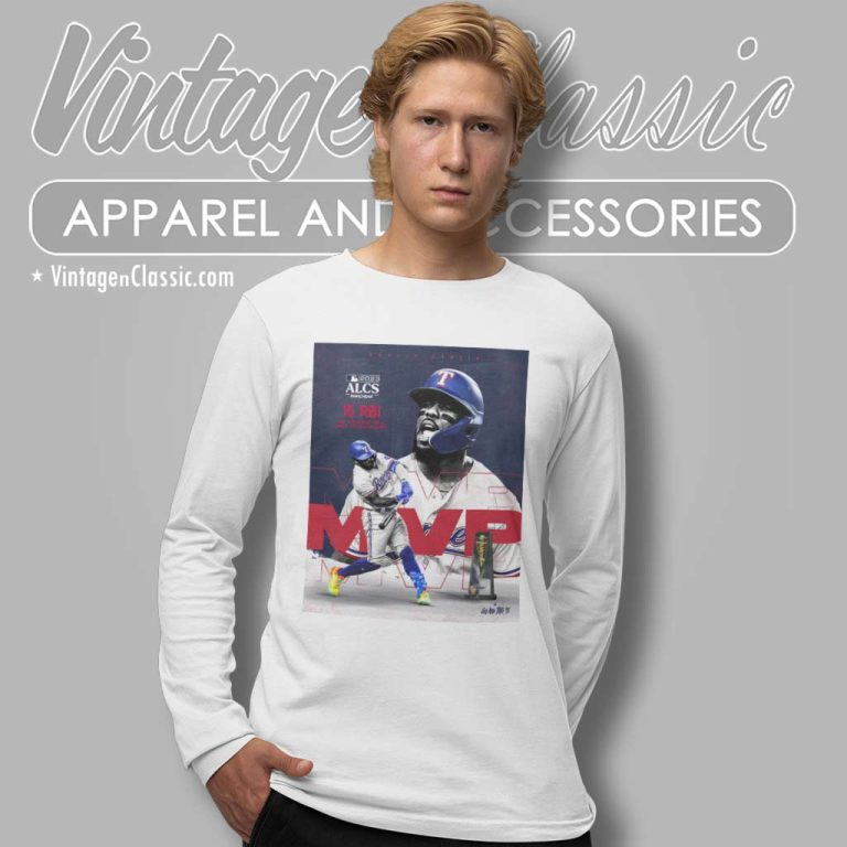 Mlb Postseason History For El Bombi Rangers Long Sleeve Tee Mlb Postseason History For El Bombi Rangers Long Sleeve Tee