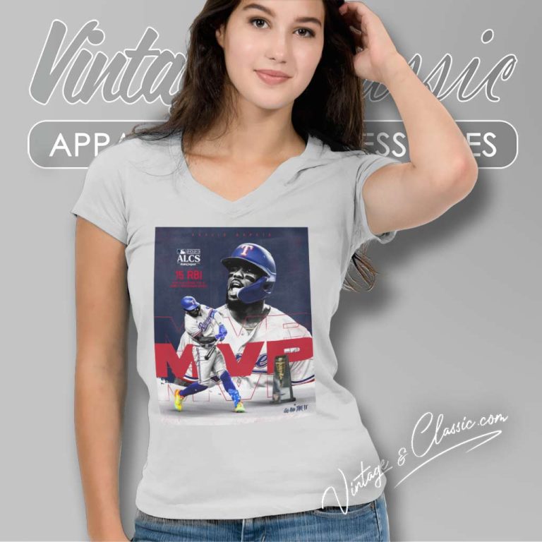 Mlb Postseason History For El Bombi Rangers V Neck TShirt Mlb Postseason History For El Bombi Rangers V Neck TShirt