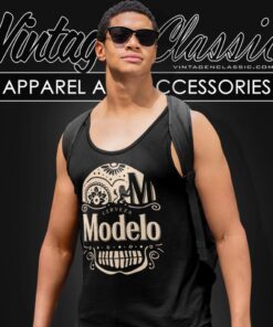 Modelo Mexican Beer Shirt Day Of The Dead Sugar Skull Tank Top Racerback