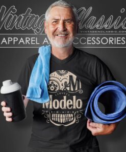 Modelo Mexican Beer Shirt Day Of The Dead Sugar Skull V Neck TShirt