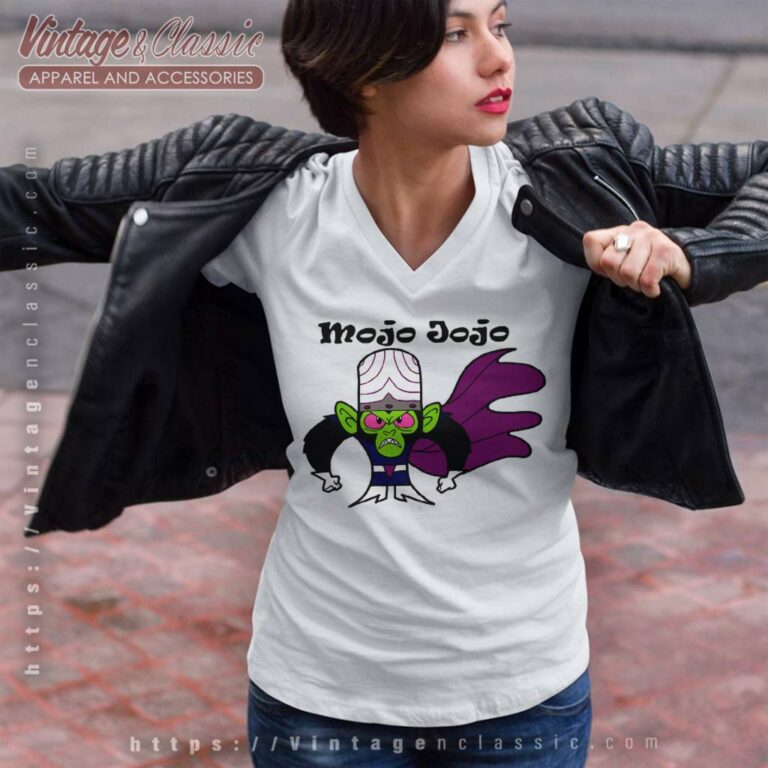 Mojo Jojo Powerpuff Girls Cartoon V Neck TShirt Mojo Jojo Powerpuff Girls Cartoon V Neck TShirt