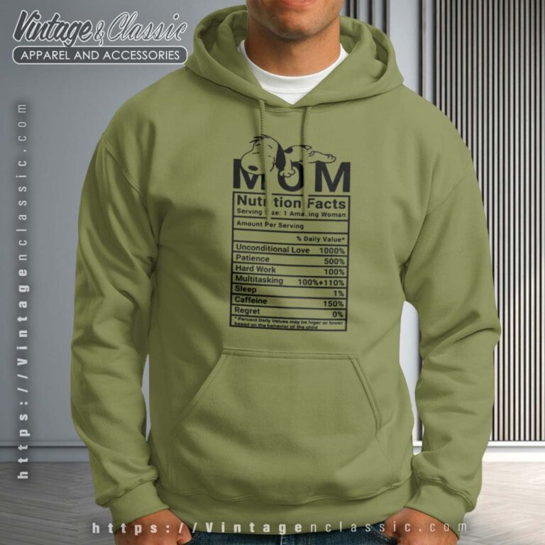 Mom Nutrition Facts Snoopy Hoodie Mom Nutrition Facts Snoopy Hoodie