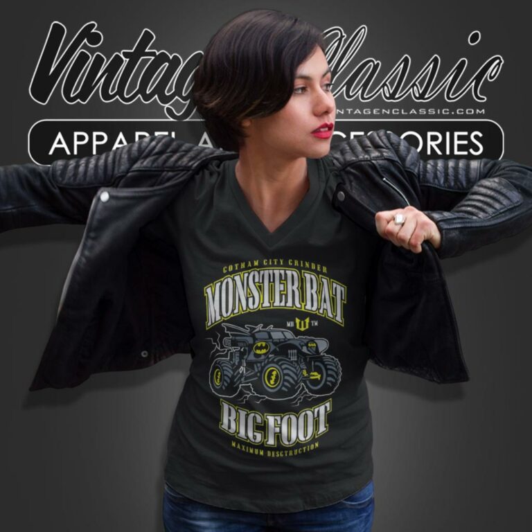 Monster Truck Big Foot Batman V Neck TShirt Monster Truck Big Foot Batman V Neck TShirt