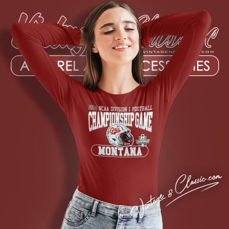 Montana Grizzlies 2024 Ncaa Division I Football Championship Game Helmet Long Sleeve Tee Montana Grizzlies 2024 Ncaa Division I Football Championship Game Helmet Long Sleeve Tee