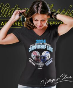 Montana Grizzlies Vs Jackrabbits Football 2024 Ncaa Division I Football Championship Matchup V Neck TShirt