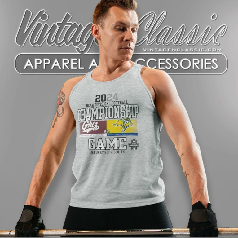 Montana Grizzlies Vs South Dakota State Jackrabbits 2024 Fcs Football Championship Game Tank Top Racerback Montana Grizzlies Vs South Dakota State Jackrabbits 2024 Fcs Football Championship Game Tank Top Racerback