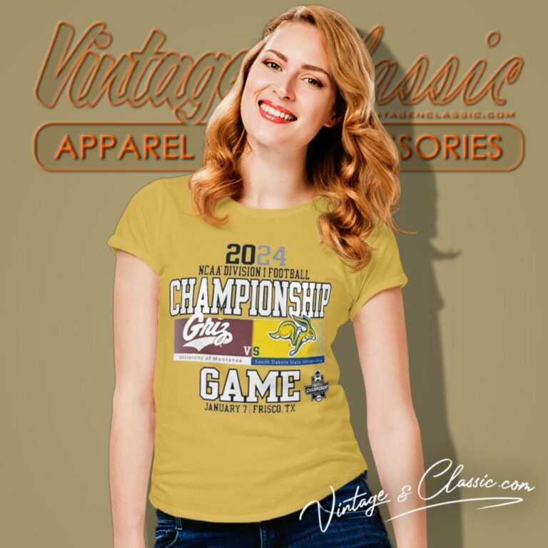 Montana Grizzlies Vs South Dakota State Jackrabbits 2024 Fcs Football Championship Game Women T Shirt Montana Grizzlies Vs South Dakota State Jackrabbits 2024 Fcs Football Championship Game Women T Shirt
