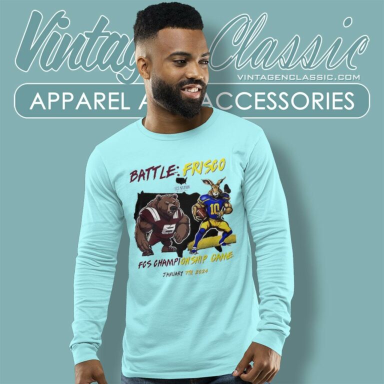 Montana Grizzlies Vs South Dakota State Jackrabbits Mascot Battle Frisco Fcs Championship Game 2024 Long Sleeve Tee Montana Grizzlies Vs South Dakota State Jackrabbits Mascot Battle Frisco Fcs Championship Game 2024 Long Sleeve Tee