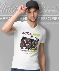 Montana Grizzlies Vs South Dakota State Jackrabbits Mascot Battle Frisco Fcs Championship Game 2024 V Neck TShirt