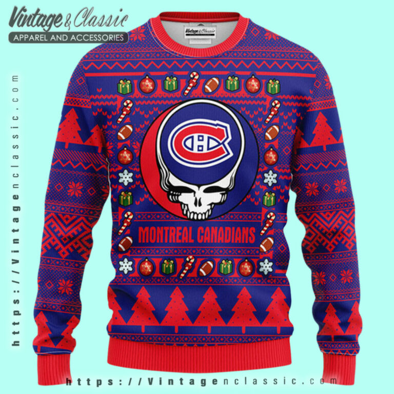 Montreal Canadiens Grateful Dead Ugly Sweater Ugly Christmas Sweater Montreal Canadiens Grateful Dead Ugly Sweater Ugly Christmas Sweater