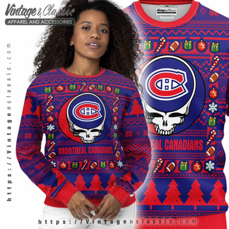 Montreal Canadiens Grateful Dead Ugly Sweater Women Ugly Sweater Montreal Canadiens Grateful Dead Ugly Sweater Women Ugly Sweater