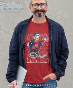 Montreal Canadiens Donald Duck Hockey Shirt Long Sleeve Tee