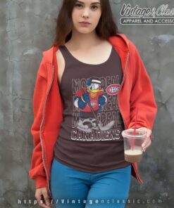 Montreal Canadiens Donald Duck Hockey Shirt Tank Top Racerback