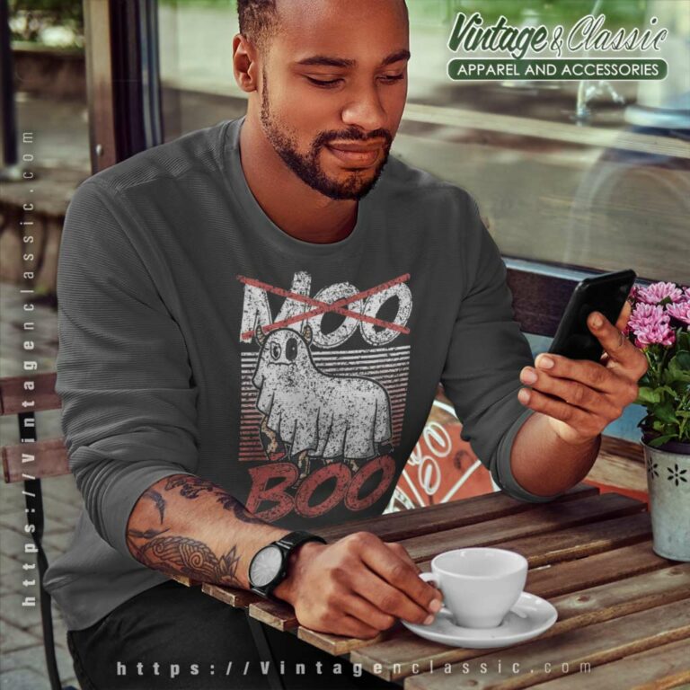 Moo Boo Cows Ghost Cow Halloween Vintage Sweatshirt Moo Boo Cows Ghost Cow Halloween Vintage Sweatshirt