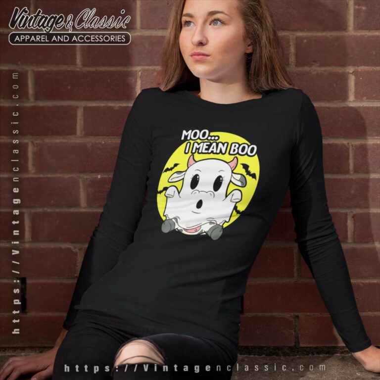 Moo Boo Sayings Humor Cow Ghost Moo I Mean Boo Halloween Long Sleeve Tee Moo Boo Sayings Humor Cow Ghost Moo I Mean Boo Halloween Long Sleeve Tee