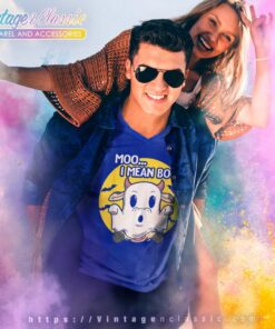 Moo Boo Sayings Humor Cow Ghost Moo I Mean Boo Halloween V Neck TShirt