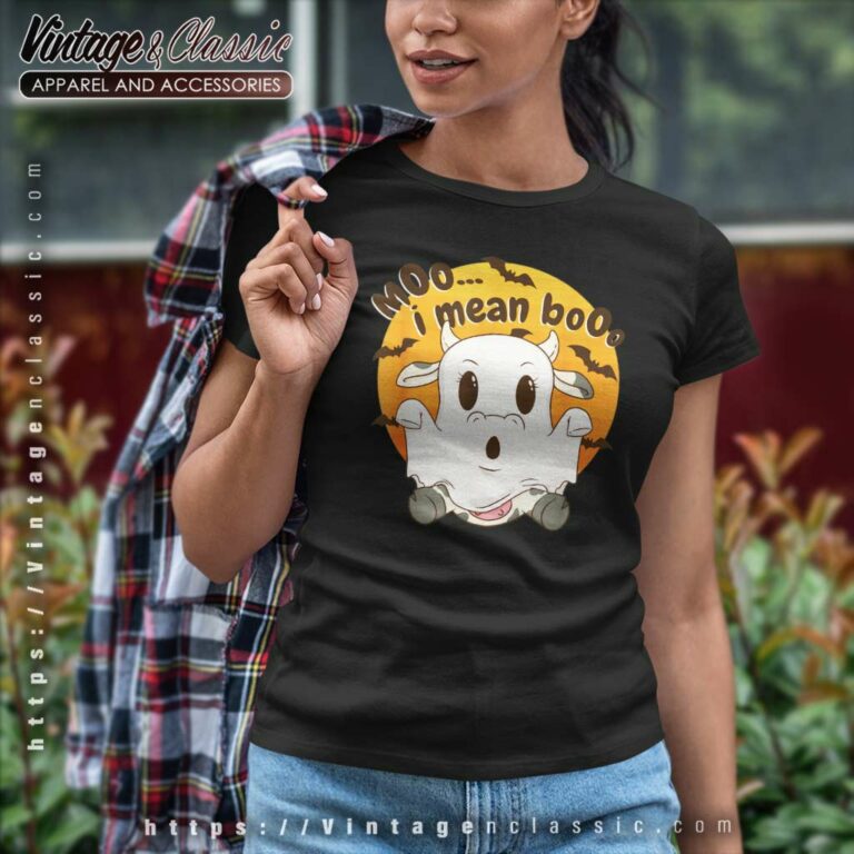 Moo I Mean Boo Cute Shirt Halloween Cow Women TShirt Moo I Mean Boo Cute Shirt Halloween Cow Women TShirt