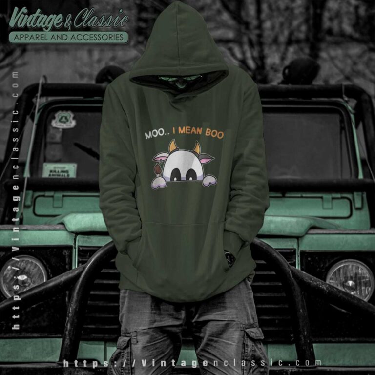 Moo I Mean Boo Farmer Ghost Cow Halloween Hoodie Moo I Mean Boo Farmer Ghost Cow Halloween Hoodie