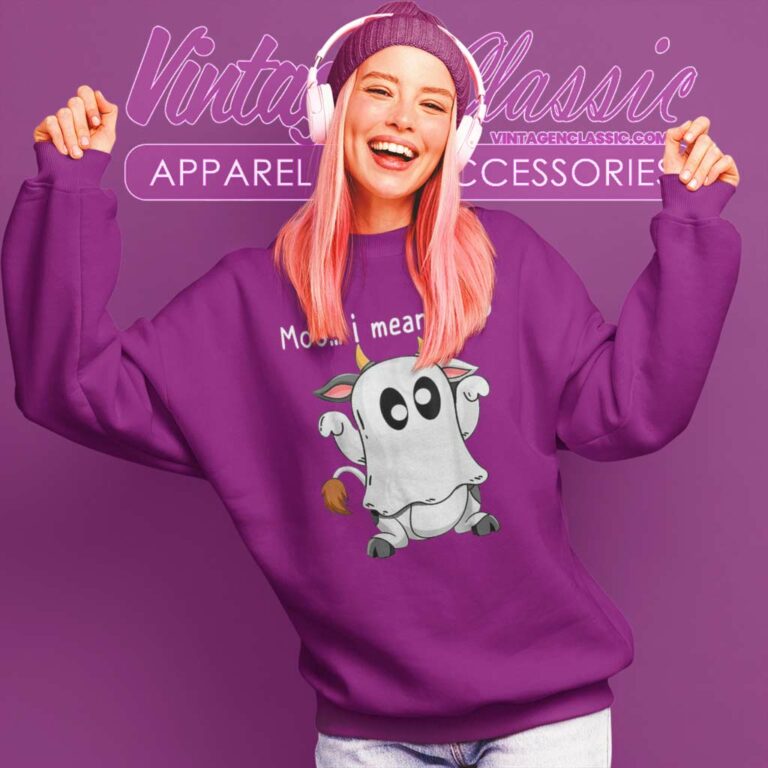 Moo I Mean Boo Ghost Cow Halloween Farmer Sweatshirt Moo I Mean Boo Ghost Cow Halloween Farmer Sweatshirt