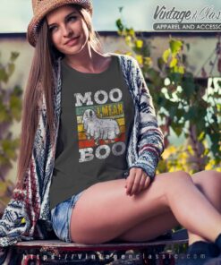 Moo I Mean Boo Ghost Cows Cow Halloween Women TShirt