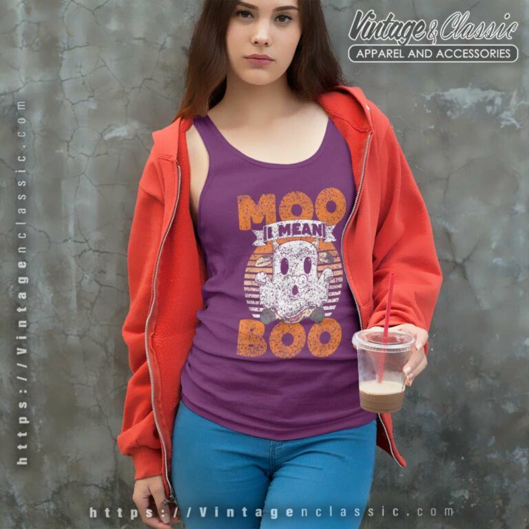 Moo I Mean Boo Ghost Cows Shirt Cow Halloween Tank Top Racerback Moo I Mean Boo Ghost Cows Shirt Cow Halloween Tank Top Racerback