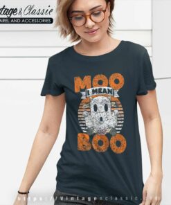 Moo I Mean Boo Ghost Cows Shirt Cow Halloween Women TShirt