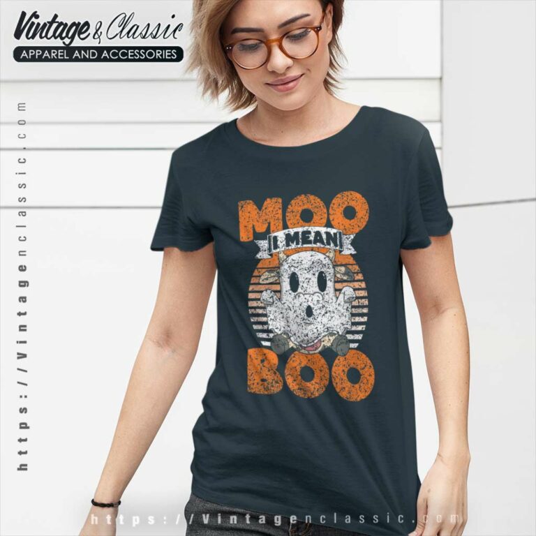Moo I Mean Boo Ghost Cows Shirt Cow Halloween Women TShirt Moo I Mean Boo Ghost Cows Shirt Cow Halloween Women TShirt