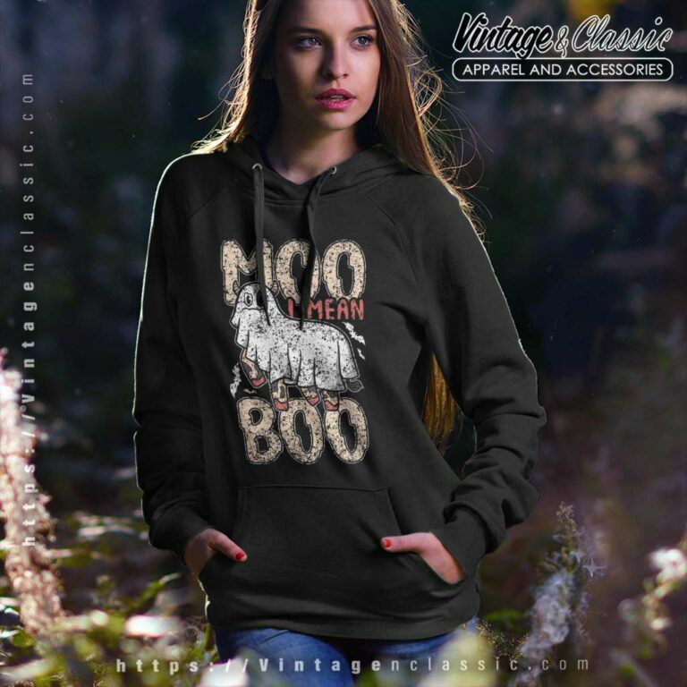 Moo I Mean Boo Ghost Humor Cows Cow Halloween Hoodie Moo I Mean Boo Ghost Humor Cows Cow Halloween Hoodie