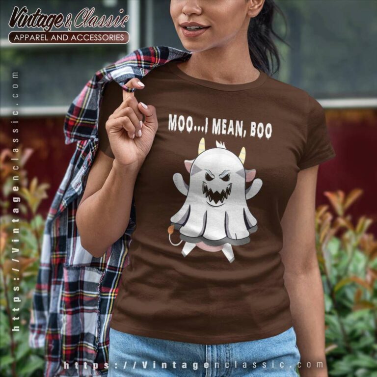 Moo I Mean Boo Pumpkin Moon Cow Ghost Halloween Women TShirt Moo I Mean Boo Pumpkin Moon Cow Ghost Halloween Women TShirt