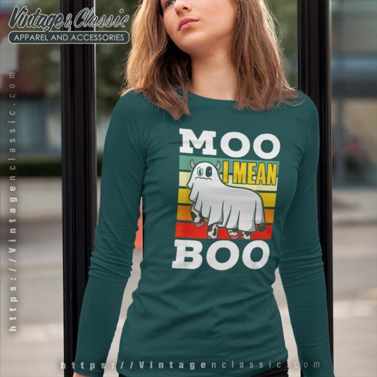 Moo I Mean Boo Shirt Ghost Cows Cow Halloween Long Sleeve Tee Moo I Mean Boo Shirt Ghost Cows Cow Halloween Long Sleeve Tee