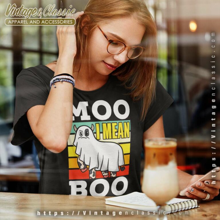 Moo I Mean Boo Shirt Ghost Cows Cow Halloween Women TShirt Moo I Mean Boo Shirt Ghost Cows Cow Halloween Women TShirt