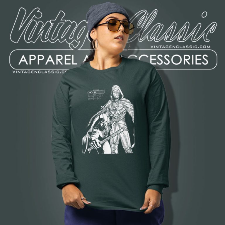 Moon Knight Duo Line Art Poster Long Sleeve Tee Moon Knight Duo Line Art Poster Long Sleeve Tee