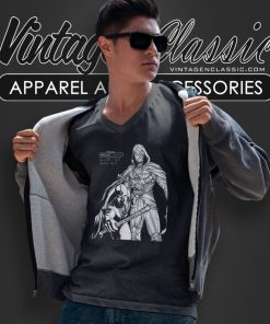 Moon Knight Duo Line Art Poster Shirt 5 Moon Knight Duo Line Art Poster V Neck TShirt