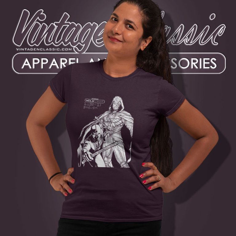 Moon Knight Duo Line Art Poster Women T Shirt Moon Knight Duo Line Art Poster Women T Shirt