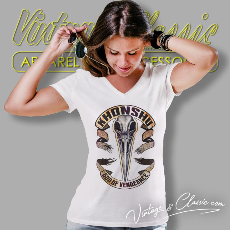 Moon Knight Khonshu God Of Vengeance V Neck TShirt Moon Knight Khonshu God Of Vengeance V Neck TShirt