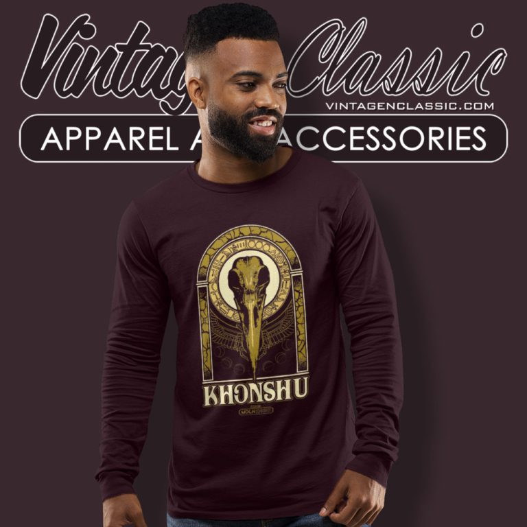 Moon Knight Khonshu Scarab Shrine Long Sleeve Tee Moon Knight Khonshu Scarab Shrine Long Sleeve Tee