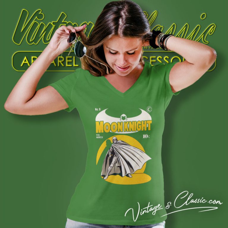 Moon Knight Retro Inspired V Neck TShirt Moon Knight Retro Inspired V Neck TShirt