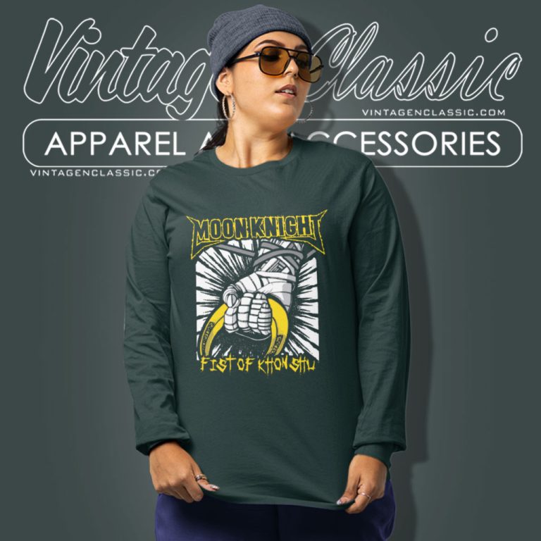Moon Knight Shirt Fist Of Khonshu Long Sleeve Tee Moon Knight Shirt Fist Of Khonshu Long Sleeve Tee